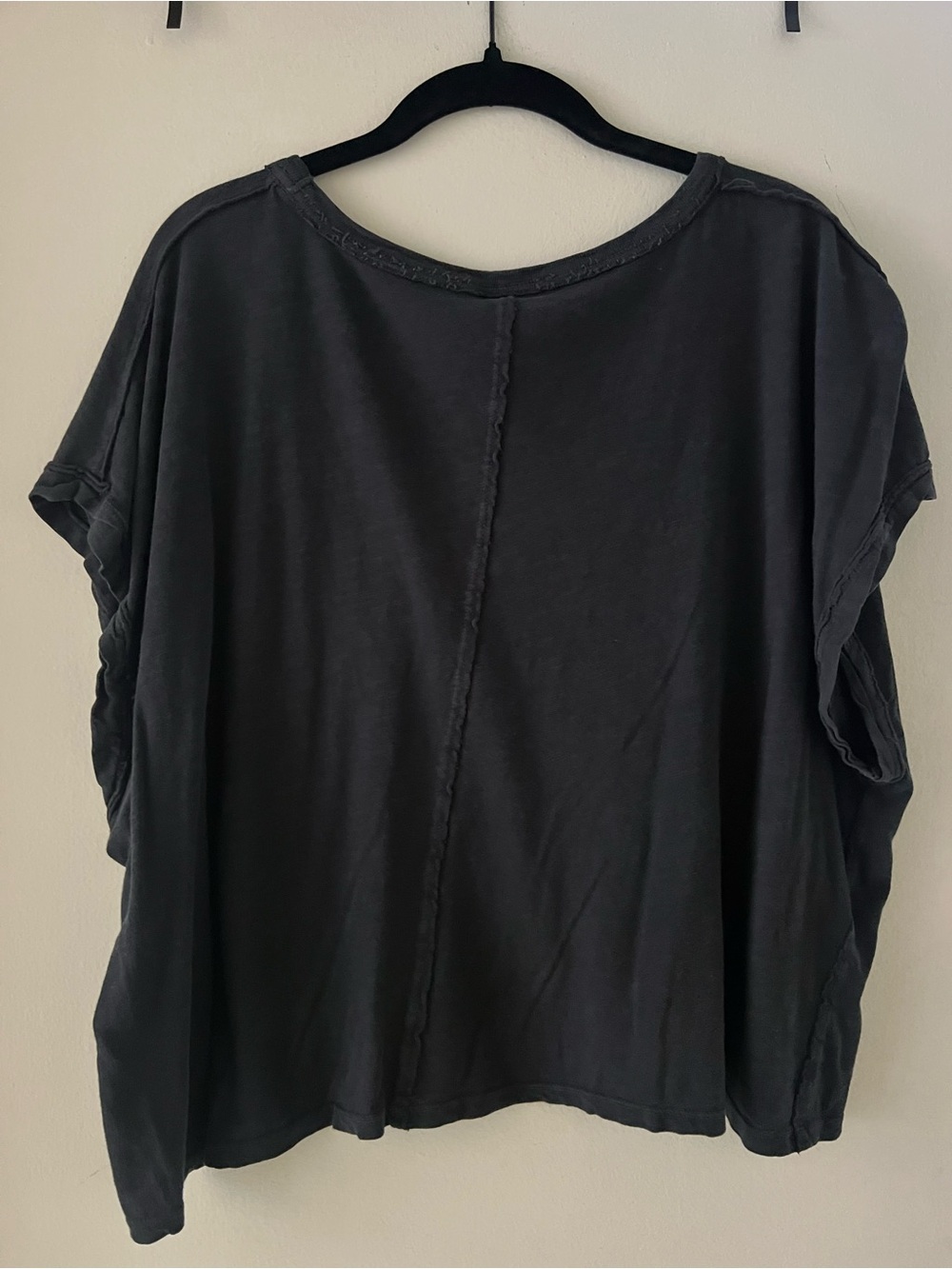 Free People Black Boxy Short Sleeve Tee - Picture 3 of 3